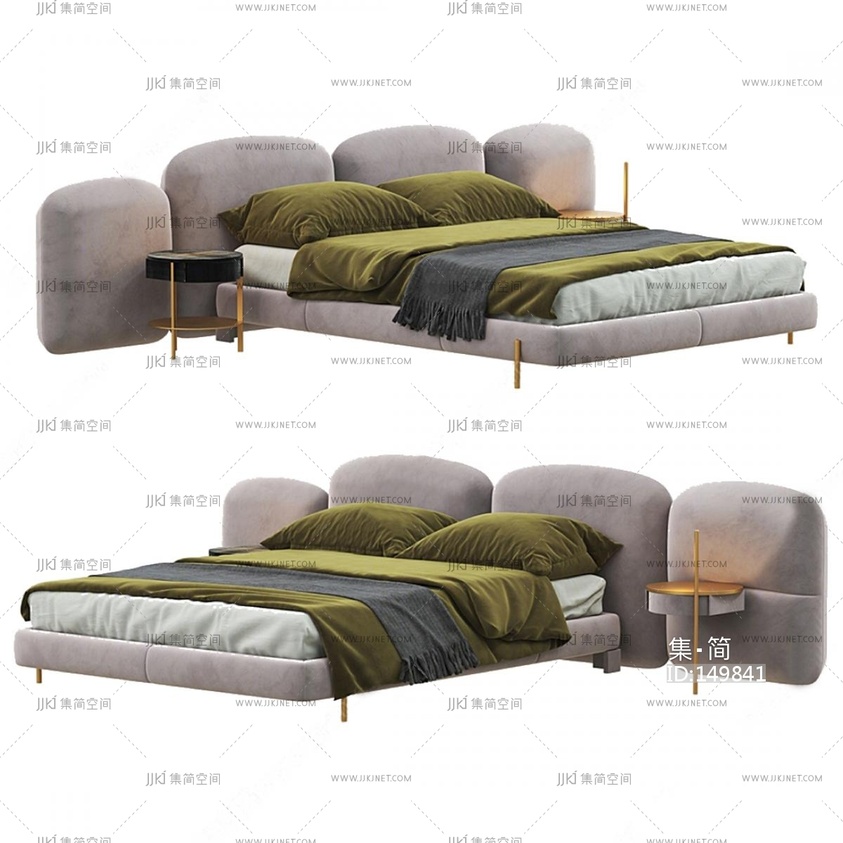 05-Baxter现代双人床现代双人床3D模型vrrr