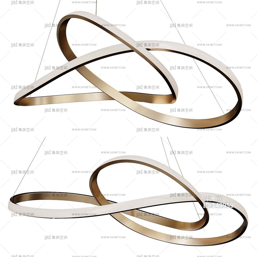 14-意式轻奢吊灯_多头吊灯_装饰吊灯_艺术吊灯_金属吊灯异形吊灯环形吊灯3D模型