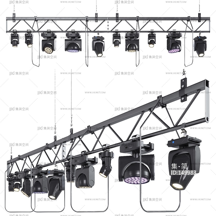05-现代射灯_明装射灯_轨道射灯_磁吸射灯_舞台灯3D模型
