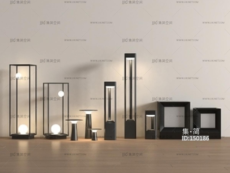 现代景观灯_现代户外草坪灯_景观灯_地灯SU模型