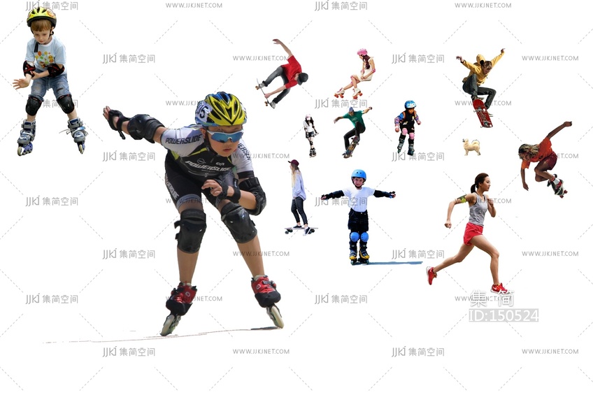 12-运动轮滑人物健身人物psd