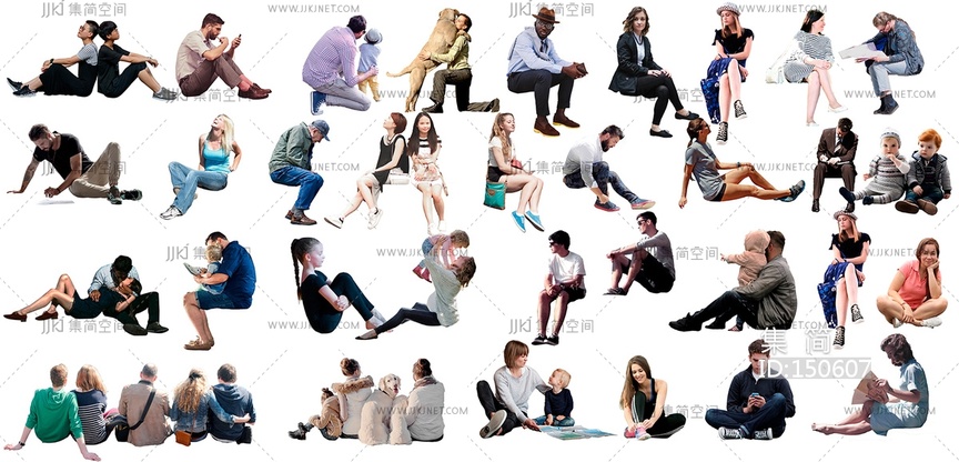 15-免抠景观坐姿动态时尚人物贴图