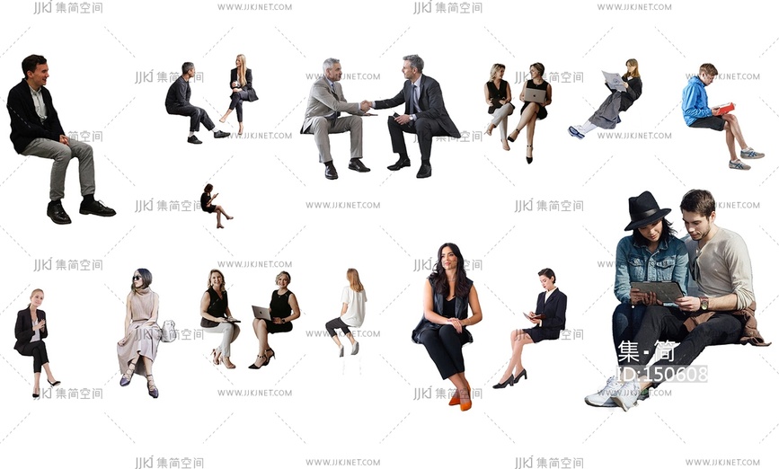 坐着的人，商务人物，办公人物