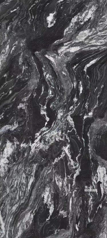 无缝扭曲黑大理石黑色石材贴图