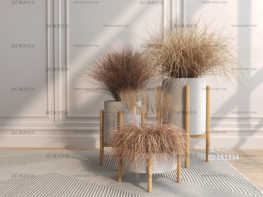 现代干草盆栽