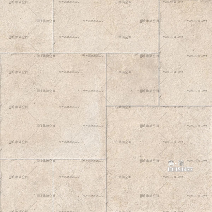 无缝错拼米黄室外花岗岩铺装贴图仿古砖