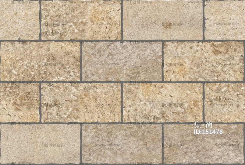 无缝工字拼石纹仿古砖外墙砖贴图