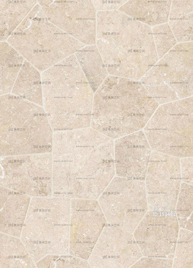 无缝米黄色碎拼莱姆石地砖仿古砖贴图