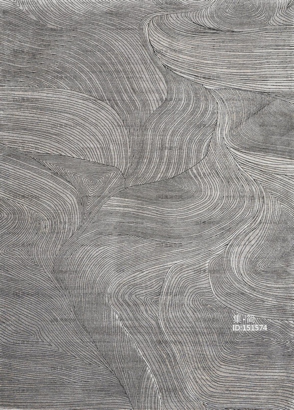 咖色现代简约地毯贴图波浪流水纹理地毯