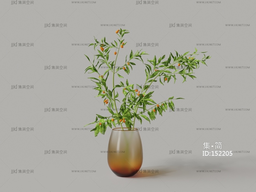 现代渐变玻璃花瓶无花果花瓶花