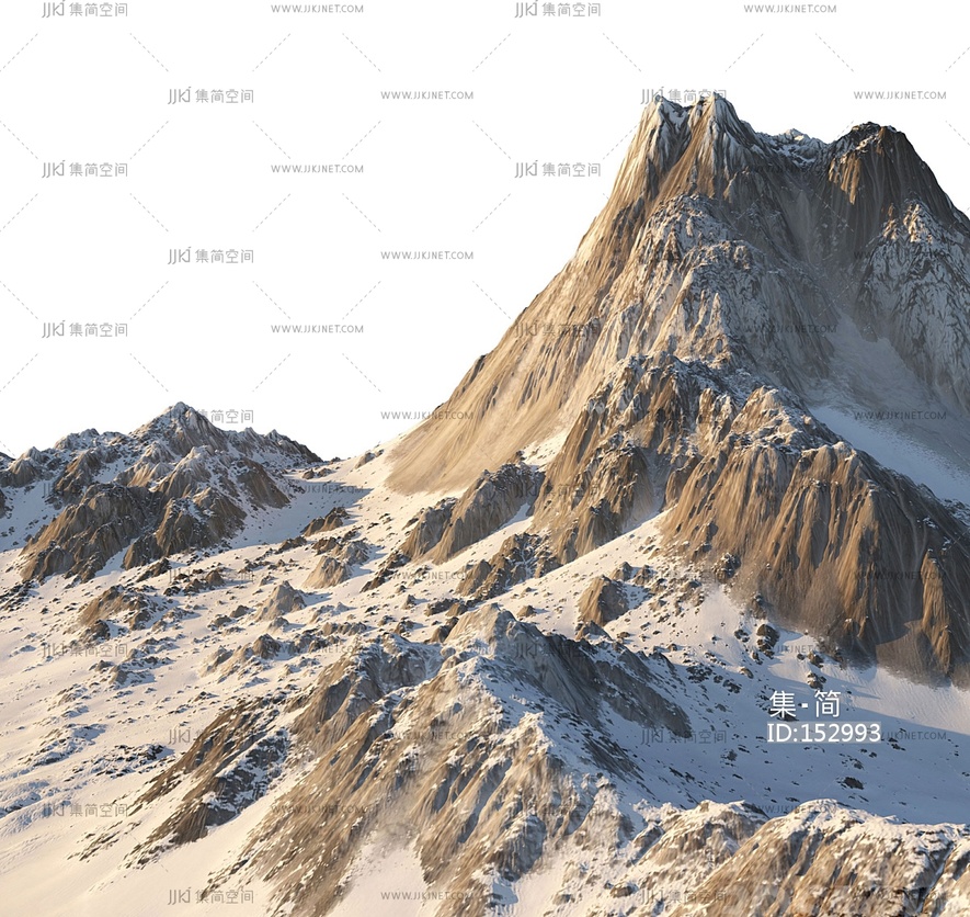 现代雪山_山脉_山川_自然地形3D模型