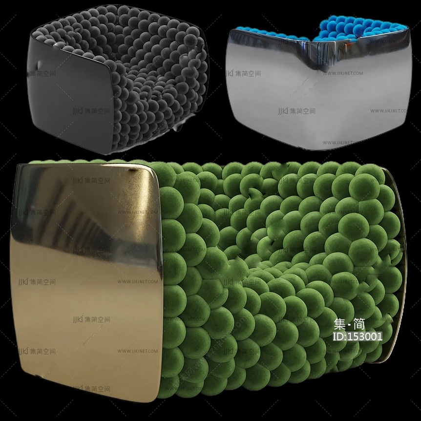 现代意式单人沙发3D模型