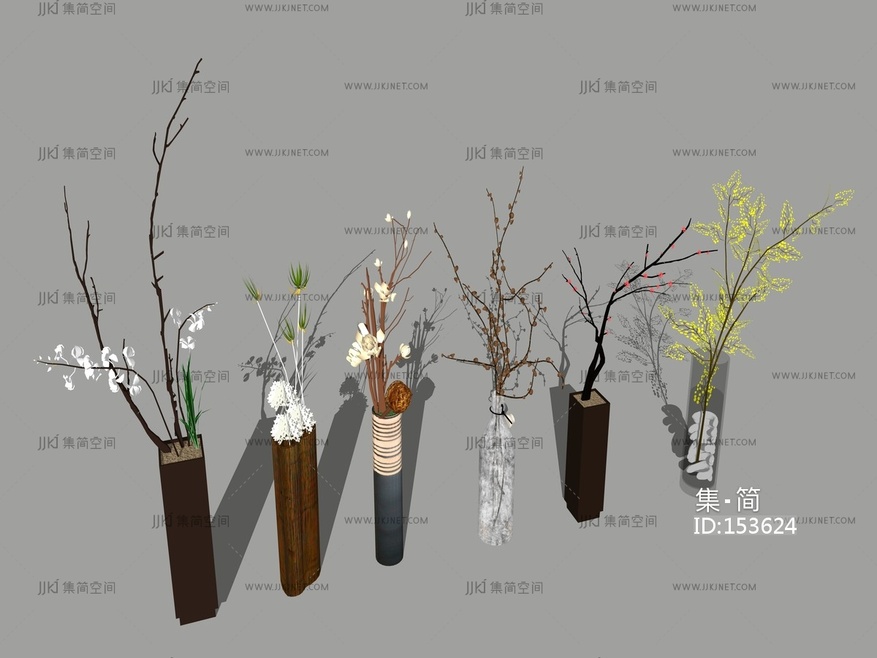 现代风格花瓶装饰品 su草图模型