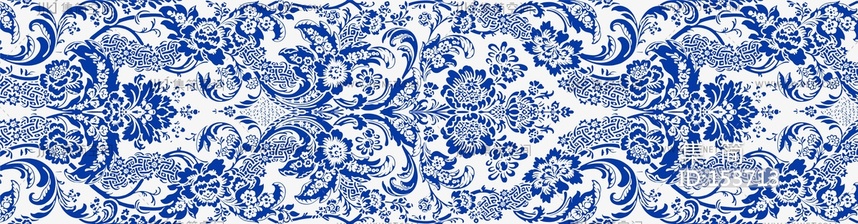 新中式针织_新中式青花器布艺贴图