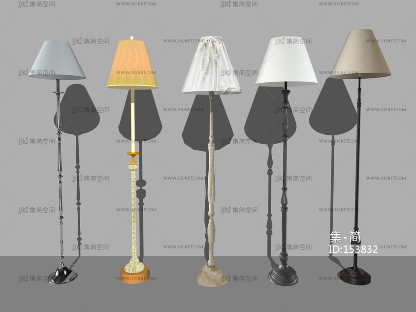 现代风格落地灯合集 su草图模型