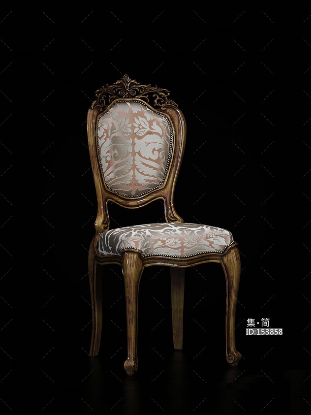 法式休闲椅美式椅子餐椅3D模型