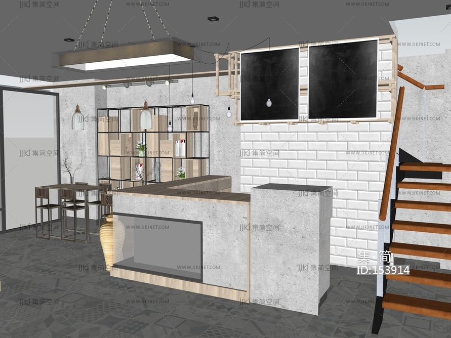 现代咖啡厅 su草图模型