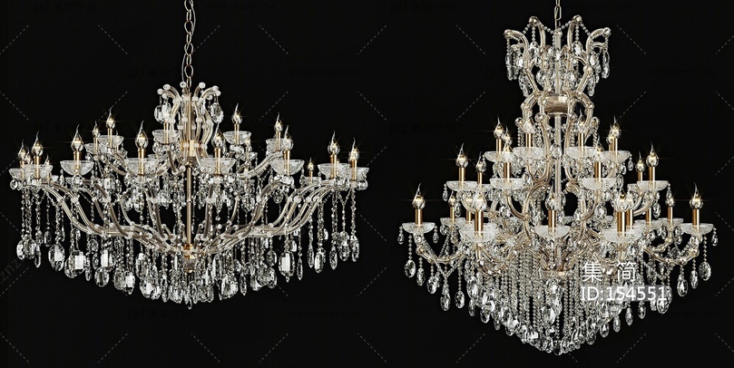 欧式古典吊灯水晶吊灯3D模型