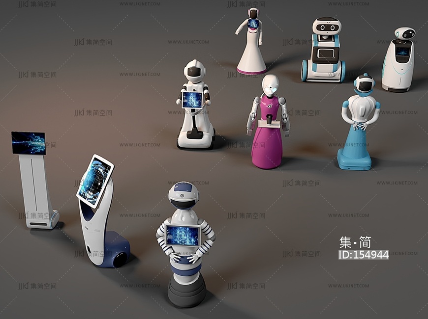 人工智能机器人_智能机器人_导览机器人_多功能机器人SU模型