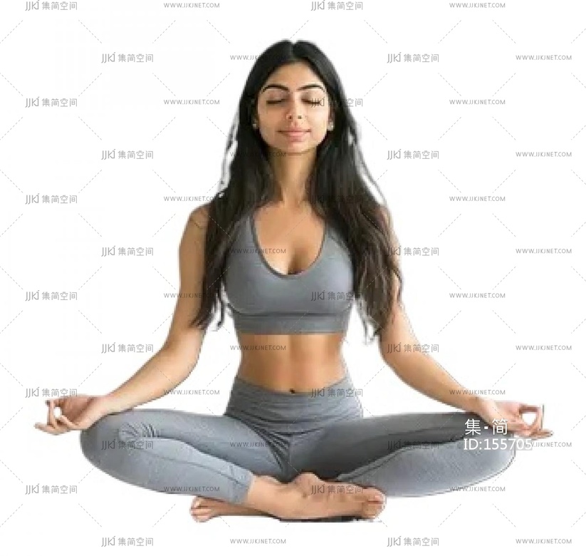 png免扣人物健身人物瑜伽健身美女 打坐人物(53)