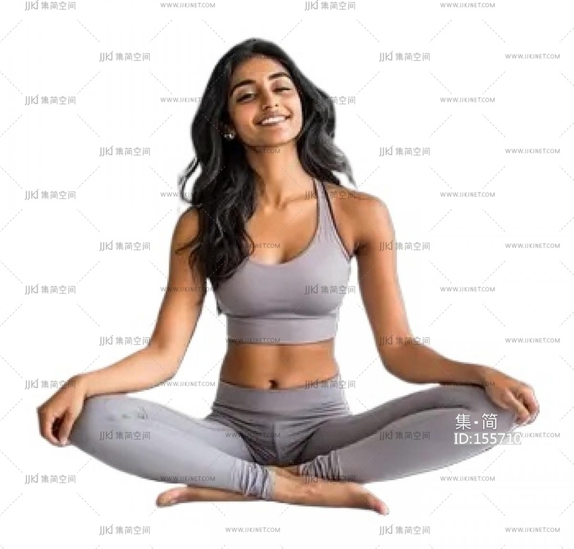 png免扣人物健身人物瑜伽健身美女 打坐人物(58)