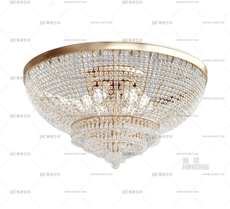 现代水晶吊灯吸顶灯3D模型