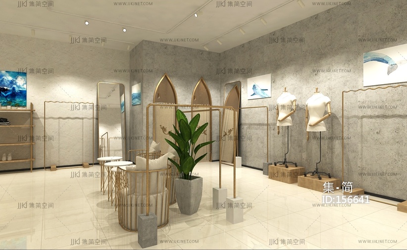 现代服装店3d模型