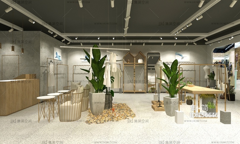 现代服装店3d模型