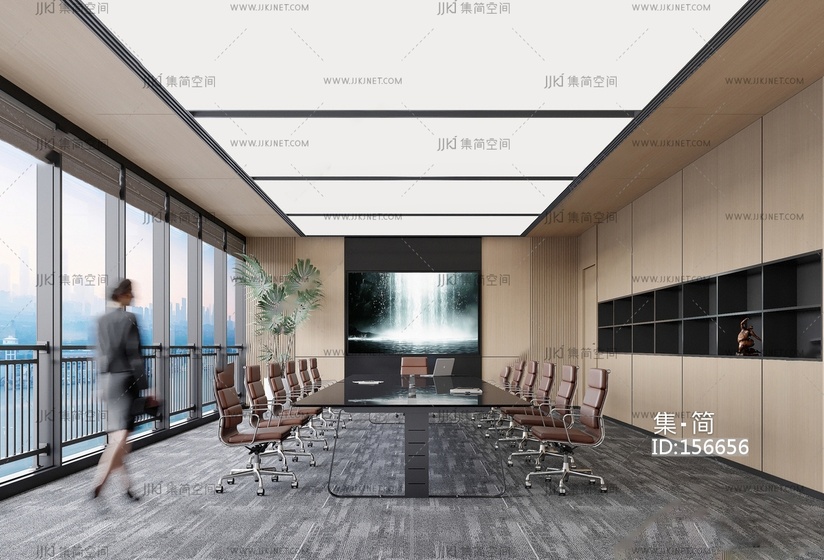 现代会议室_会议室_办公室会议桌椅3D模型