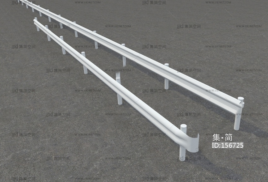 现代护栏_马路护栏_高速护栏su模型