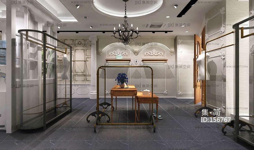 简欧服饰店 3d模型 