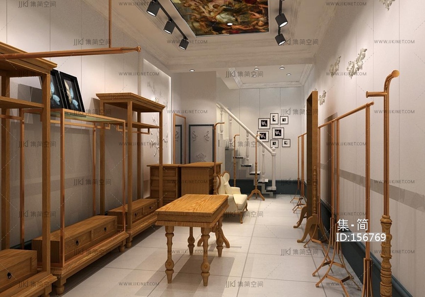 复古女服装店 3d模型 (1)