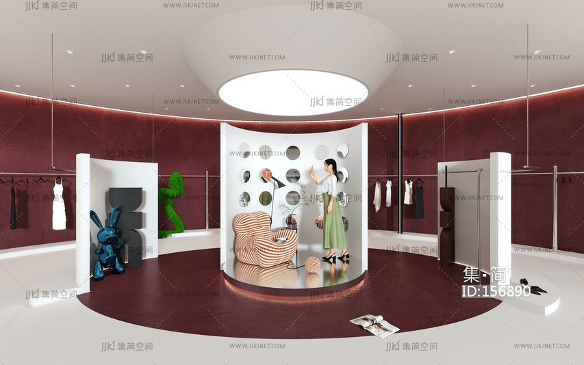 服装店 su草图模型