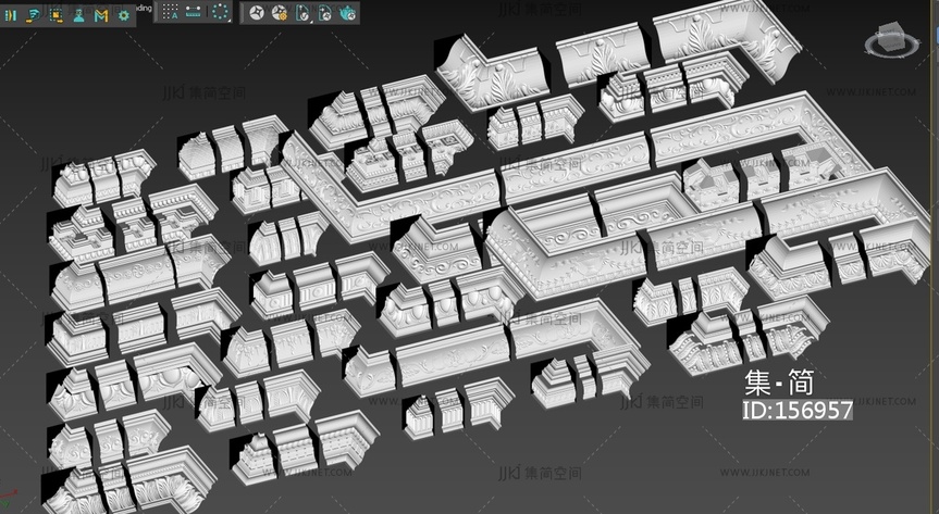 欧式雕花石膏线条角线SU模型