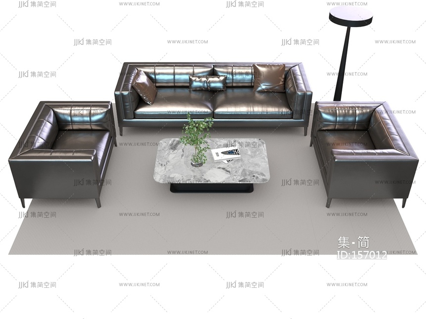 001皮革沙发办公沙发单人沙发