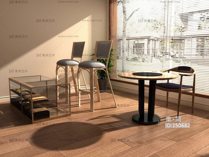 06-家具展厅吧椅圆桌-