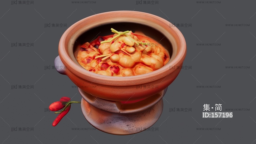 砂锅黄焖鸡 su草图模型