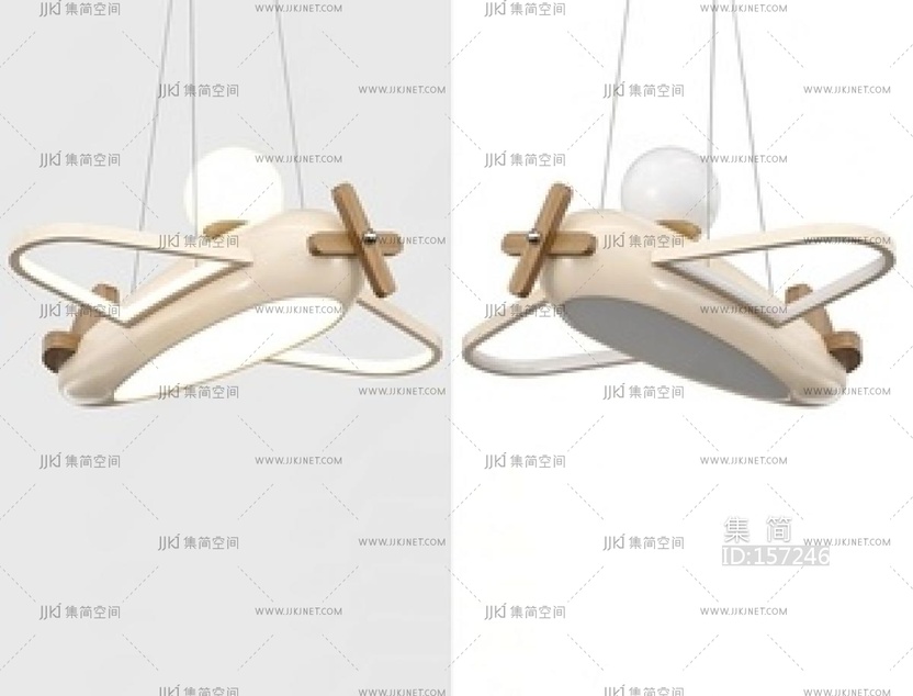 现代奶油儿童房吊灯SU模型