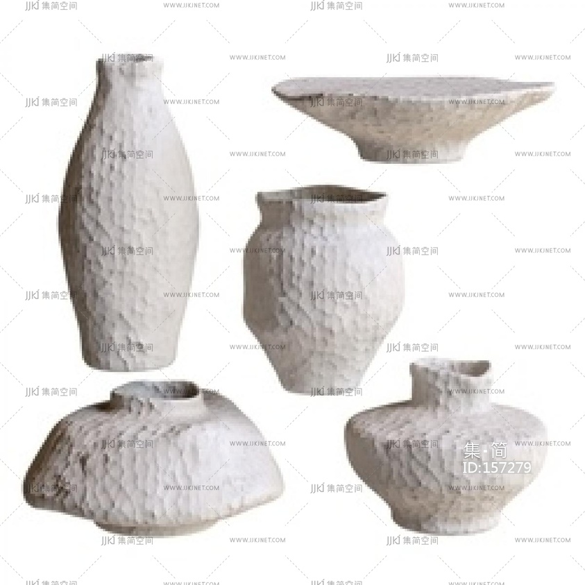 现代法式罐子_陶罐器皿摆件SU模型