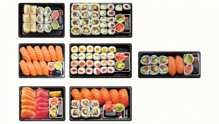   食物寿司 食品 各种日式食物寿司组合