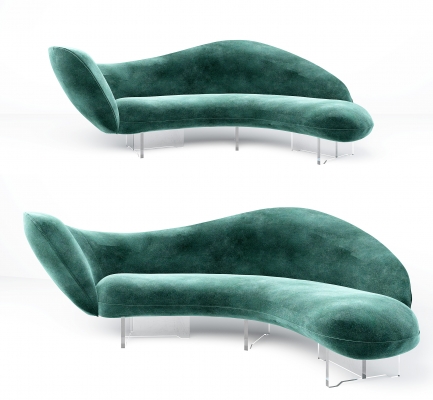 现代异形绒布沙发