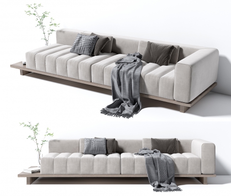 100-现代多人沙发，卧榻单体沙发，毛毯