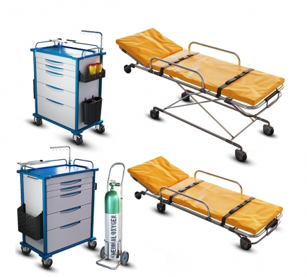 现代医院设备病床医疗设备氧气瓶  担架病床 