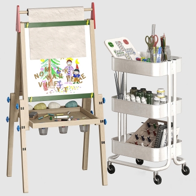 儿童画板  绘画工具架3d模型