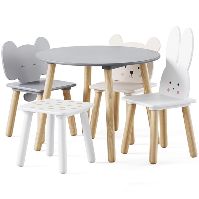 现代儿童桌椅组合su模型