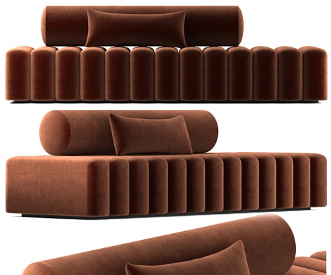 现代长条沙发su模型