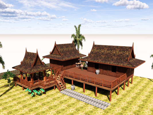 东南亚木屋模型