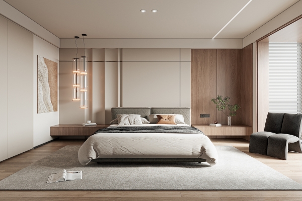 现代卧室 3d模型 