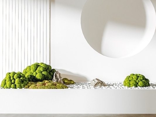 现代景观小品绿植苔藓3D模型