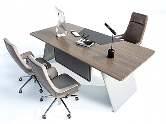 现代办公桌椅，班台SU模型